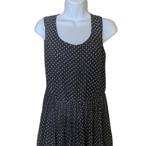 Black Polka Dots Fit and Flare Dress Size Small - Picture 3 of 4
